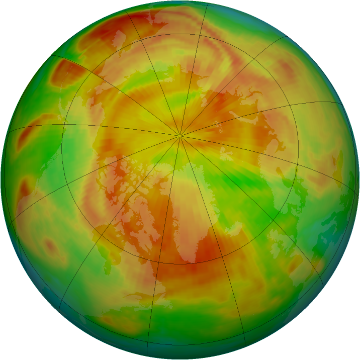 Arctic ozone map for 07 May 1988